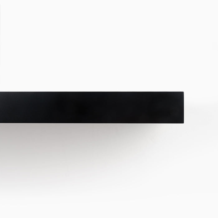 Black Wood Slab in solid hardwood with a smooth, deep finish, custom-cut for precise floating shelves and elegant wall display ledges.
