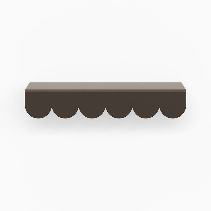 Bubble Cabinet Pull in tungsten finish with scalloped rounded edges for charming and functional cabinet hardware design