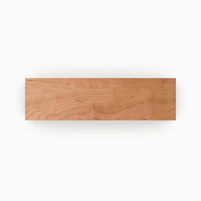 Cherry Wood Slab in solid hardwood with a smooth finish, crafted for custom floating shelves and display ledges that optimize wall space.