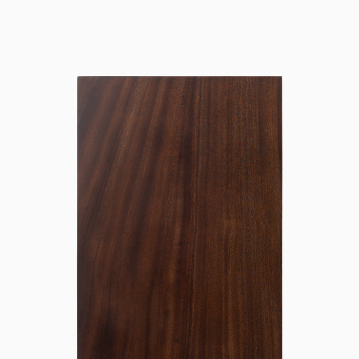 Aksel Dutch Mocha Floating Shelf wood close-up showing rich mocha finish and smooth natural grain texture by Shelfology