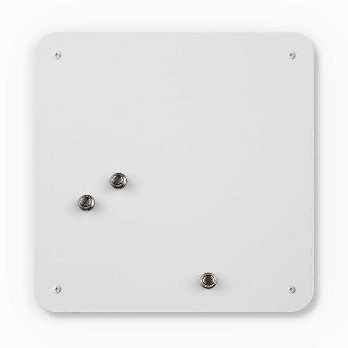 Mosey Dry Erase Board with smooth white surface and three attached magnets for versatile organization and note-taking