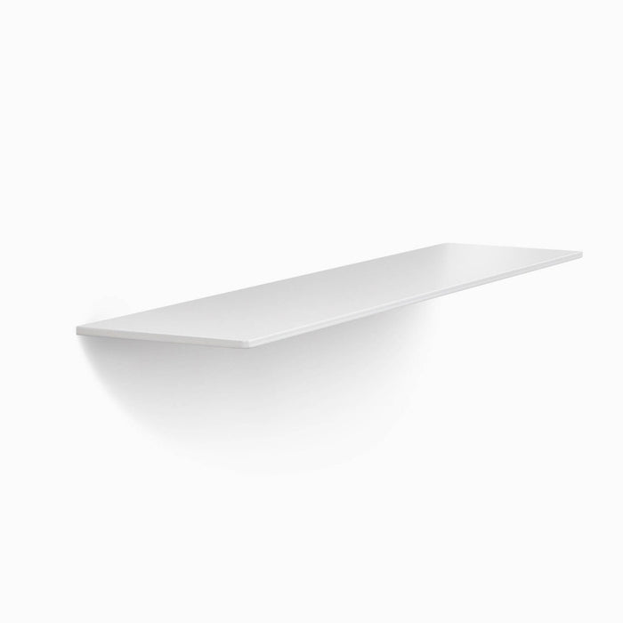 Clearance — Tromso Steel Floating Shelf — 17.5" length x 6" depth in white steel with recessed minimalist wall mount by Shelfology