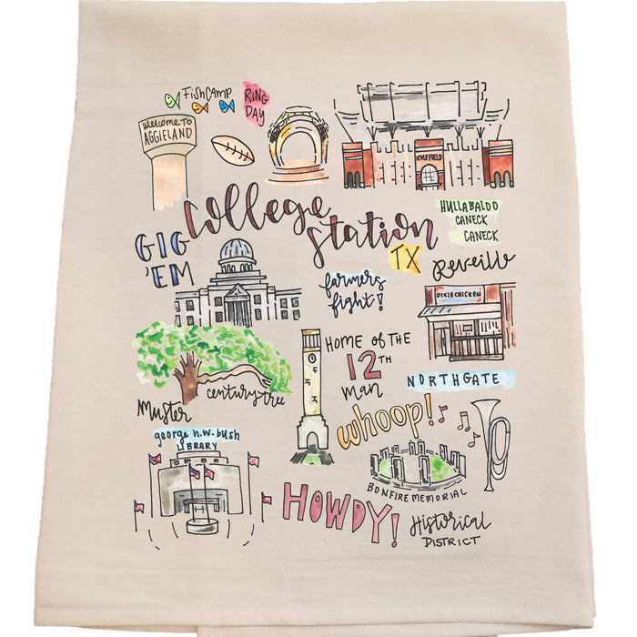 Collegiate City Tea Towels ~ Various Cities