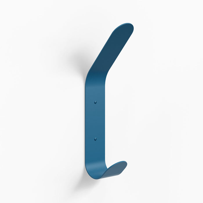 Doohooky El Maximo Wall Hook in rich blue steel for sleek, sturdy, and minimalist wall organization and display solutions