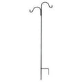 Double Offset Shepherds Hook, Powder-Coated Black Steel, 84-In.
