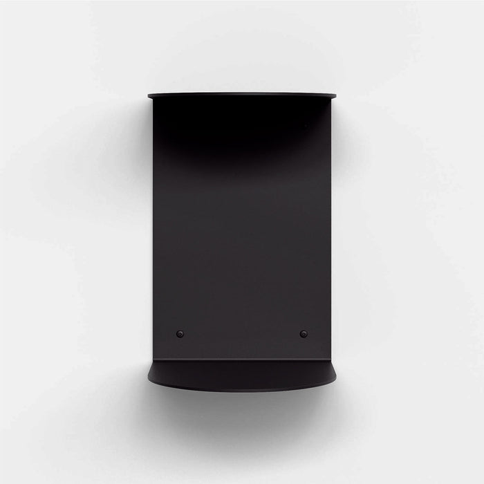Double Rainbow Metal Wall Shelf in black matte steel offering a sleek, minimalist floating display and storage solution