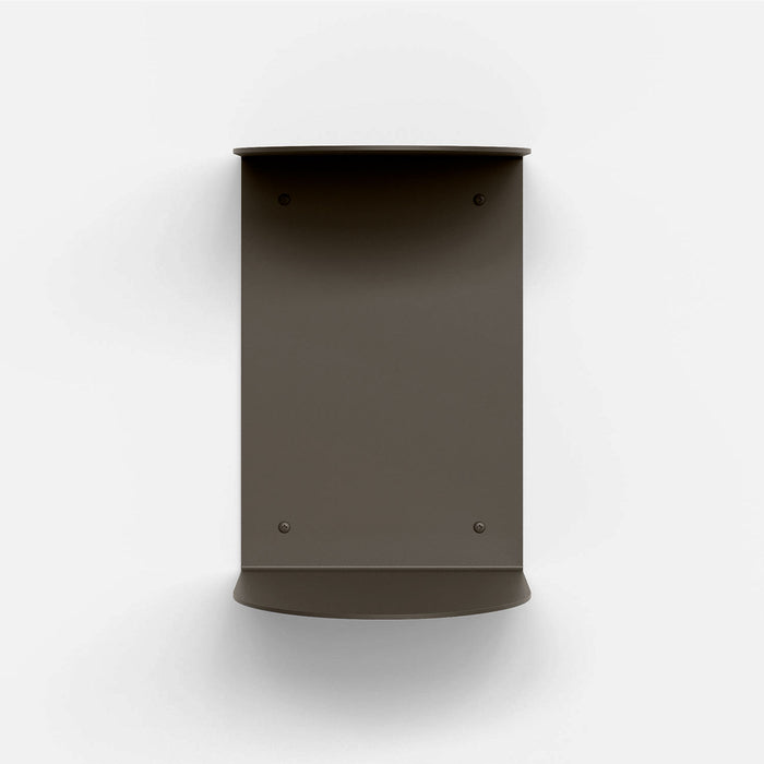 Double Rainbow Metal Wall Shelf in tungsten matte steel with minimalist curved design for functional wall display and storage
