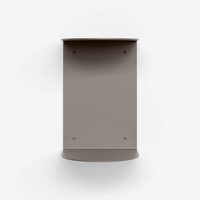 Double Rainbow Metal Wall Shelf in arsenic matte steel with curved design for minimalist floating shelf and wall display