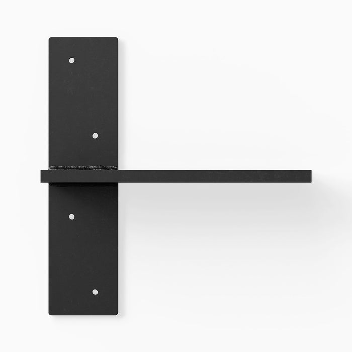 Drake Slimline Countertop Bracket (Black Primer) in black primer metal for minimalist wall shelf support hardware