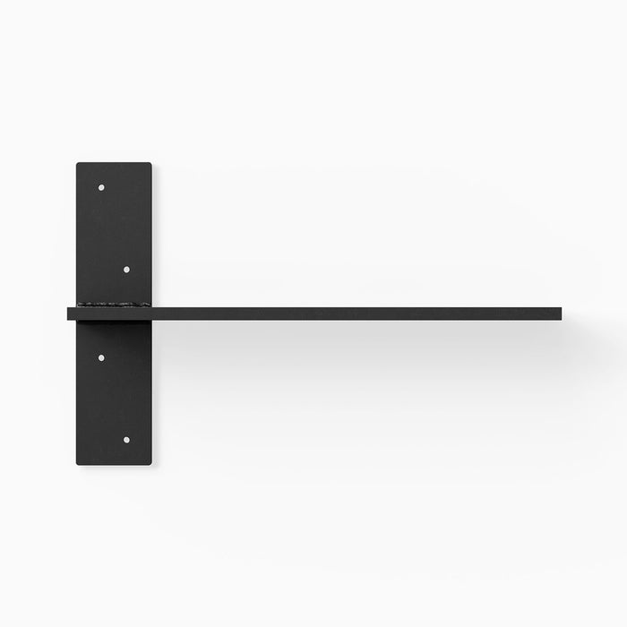 Drake Slimline Countertop Bracket (Black Primer) in black primer metal for minimalist floating shelf hardware