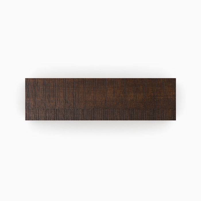Espresso Rustic Wood Slab in solid hardwood with a textured, deep brown finish designed for custom floating shelves and display ledges.