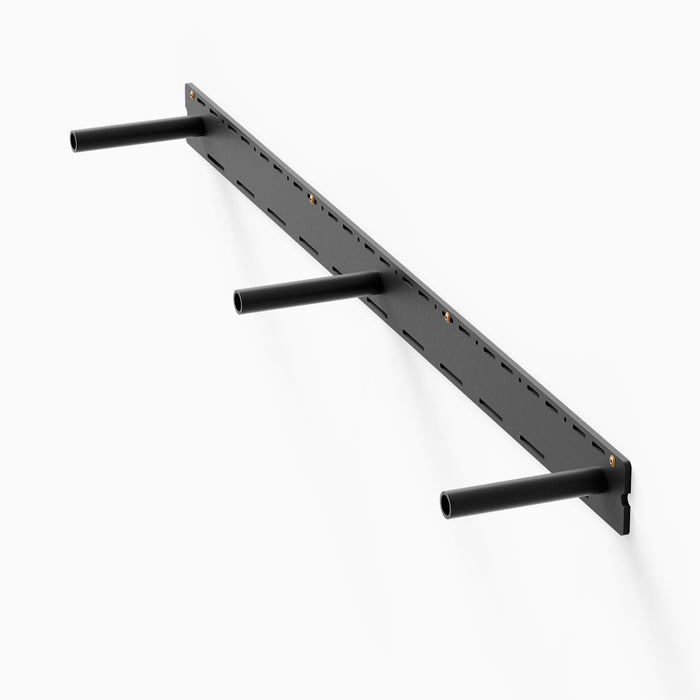 Glenn HD Floating Mantel Bracket in matte black steel designed for heavy-duty floating shelf hardware and wall display organization
