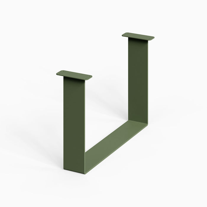 Good Point Coffee Table Legs (Two Legs) in matte olive green steel, minimalist design perfect for durable furniture support.