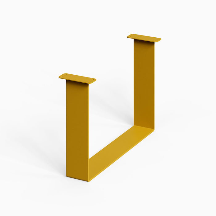 Good Point Coffee Table Legs (Two Legs) in matte mustard yellow steel, durable American-made furniture legs designed for sturdy table support.