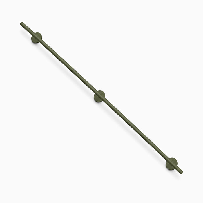 Grip Stair Rail in matte army green finish, minimalist and durable metal design ideal for functional wall support and safety.