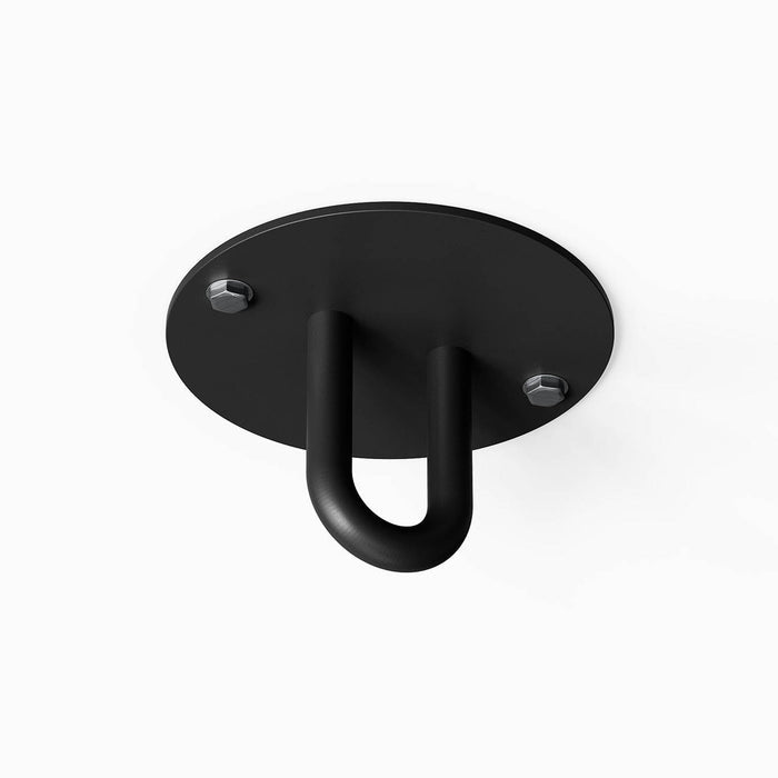 Hang On Ceiling Hook in matte black steel with minimalist design, durable rust-resistant finish ideal for organized wall and ceiling storage solutions.