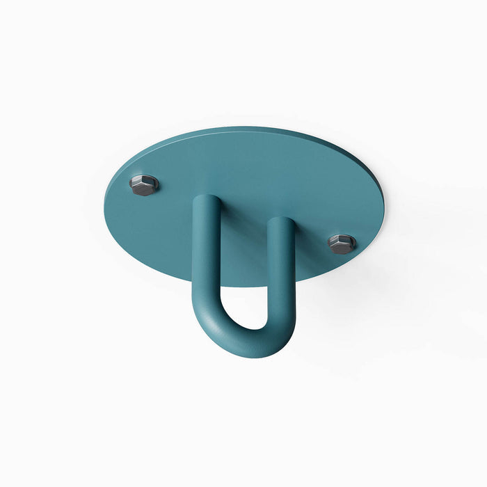 Hang On Ceiling Hook in matte blue steel, minimalist design with durable rust-resistant finish, ideal for versatile wall hooks and hangers.