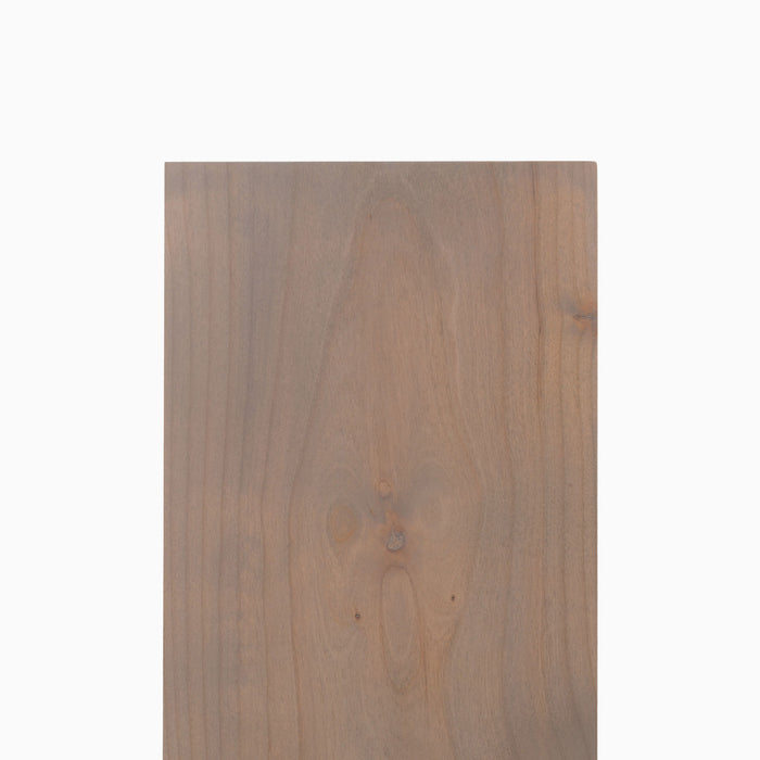 Hatch Grey Wood Slab crafted from solid hardwood with a smooth grey finish, custom-cut for precise floating shelves and versatile display ledges.