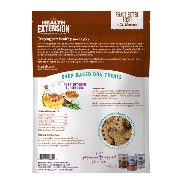 Health Extension Oven Baked Peanut Butter Recipe with Banana Dog Treats