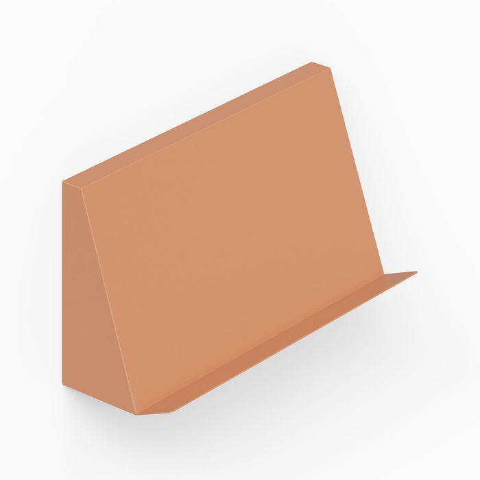 Minimalist clay-colored metal Issue Book + Magazine Wall Display designed for functional wall organization and stylish display of reading materials.