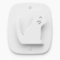 Kiddo Hooks white cat-shaped wall hook made of durable material, designed for functional, minimalist organization and display.