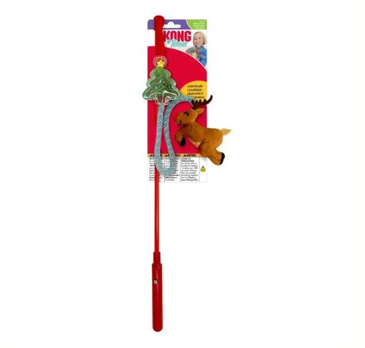 Kong Holiday Teaser Light-Up Reindeer Cat Toy