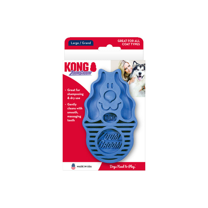 KONG  ZoomGroom Boysenberry Brush for Dogs