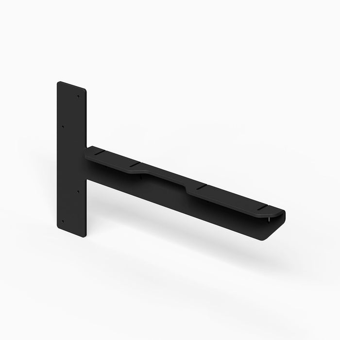 Lars Floating Vanity Hidden Mount Bracket in black metal designed for durable, minimalist wall shelf support with hidden mounting for a clean look.