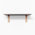 Leif Arsenic Wall Shelf with solid alder wood and copper-tone metal brackets for modern minimalist wall display and organization