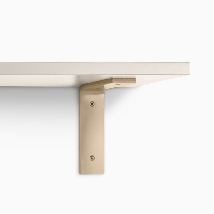 Leif Concretey Wall Shelf with solid alder wood and satin clear finish supported by durable wide metal bracket for clean wall display
