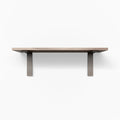 Leif Glazed White Oak Wall Shelf with satin clear alder wood and wide satin grey metal L brackets for sturdy display