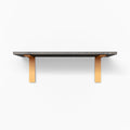 Leif Hatch Grey Rustic Wall Shelf with satin clear alder wood and warm orange metal brackets for durable display ledge