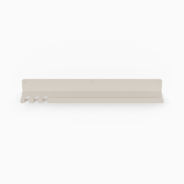 Lippie Stainless Steel Shower Ledge in arsenic finish with integrated slots for streamlined bathroom wall storage and organization