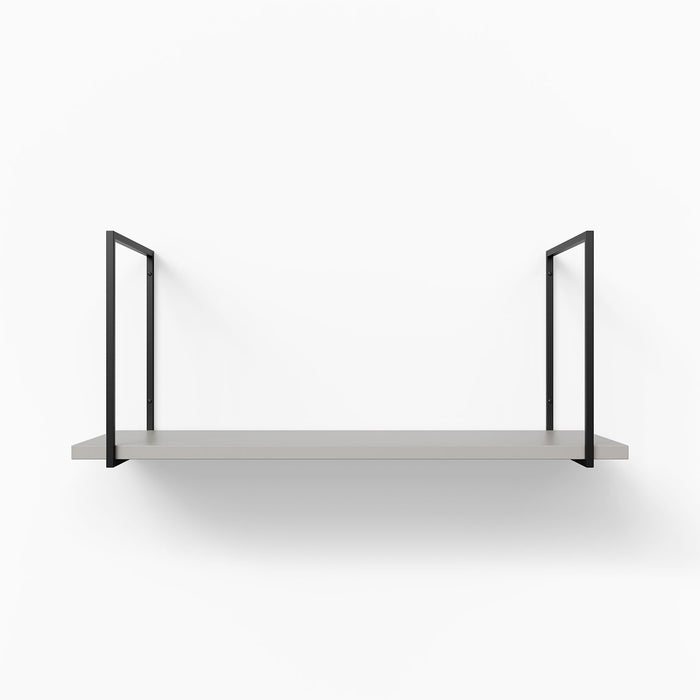 Lloyd Concretey Tiered Shelf minimalist design with metal floating shelf brackets for durable wall display and organization by Shelfology