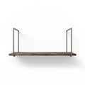Lloyd Espresso Tiered Shelf with rich espresso wood ledge and minimalist metal floating shelf brackets for sleek wall display