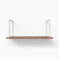 Lloyd Nutmeg Tiered Shelf with warm wood ledge and minimalist light metal floating brackets for modern wall display