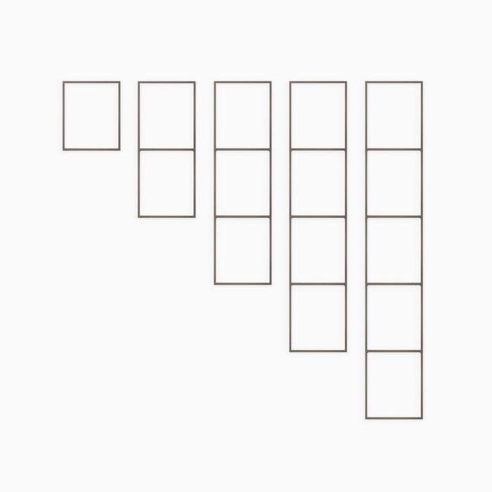 Minimalist metal wall-mounted shelves in ascending sizes highlighting Lloyd Concretey 4 Tiered Shelf by Shelfology.