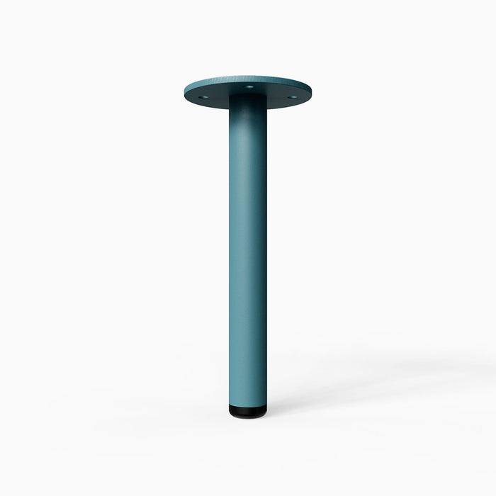 Lowell Round Cabinet Foot Hardware in steely blue with a cylindrical design, providing durable and stylish support for cabinets and furniture.