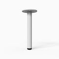 Lowell Round Cabinet Foot Hardware in white with a sleek cylindrical design providing sturdy cabinet support and a clean modern look.