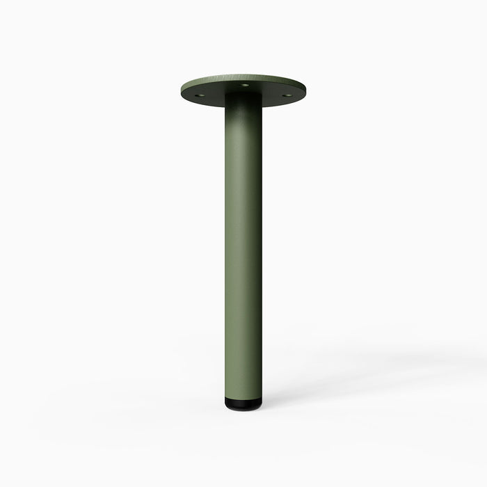 Lowell Round Cabinet Foot Hardware in muted green finish offering sturdy support and clean modern height for cabinets and furniture pieces.