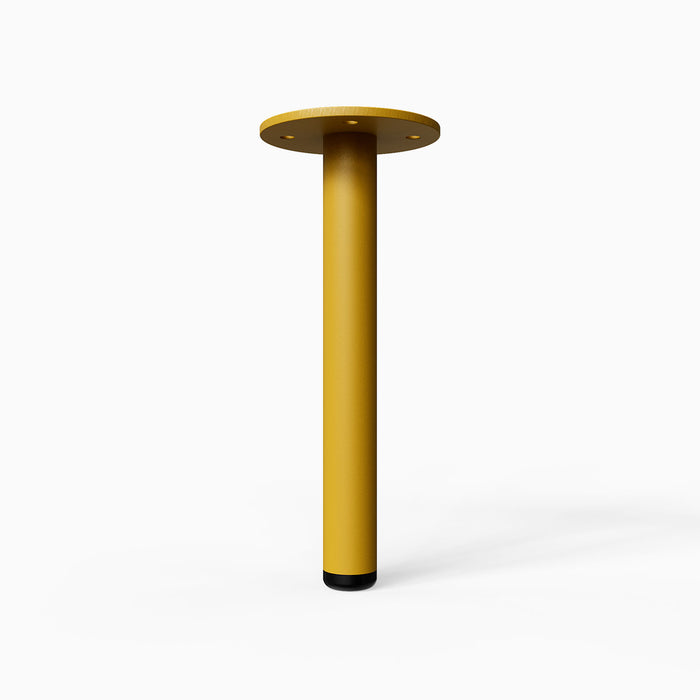 Lowell Round Cabinet Foot Hardware in warm honey mustard with a sturdy cylindrical design to add height and solid support for cabinets and furniture.