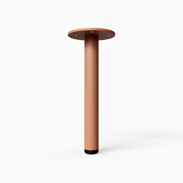 Lowell Round Cabinet Foot Hardware in clay-colored finish with a solid cylindrical design providing robust support for cabinets and furniture pieces.