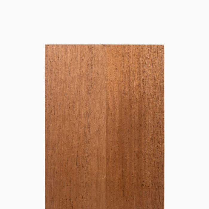 Mahogany Wood Slab with smooth, rich wood grain in warm tones ideal for custom floating shelves and wall displays