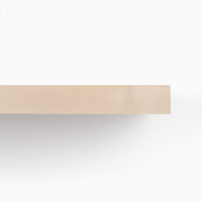 Maple Wood Slab edge detail showing smooth, clear finish of solid hardwood for floating shelves and display ledges.