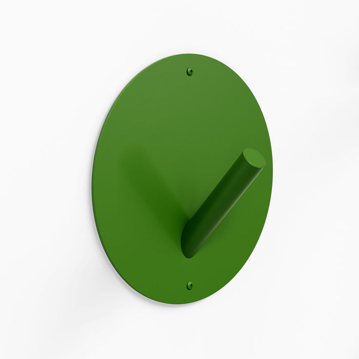 Mega Peggy Round 1 Wall Hook in lime green steel with oversized minimalist design for bold and functional wall organization