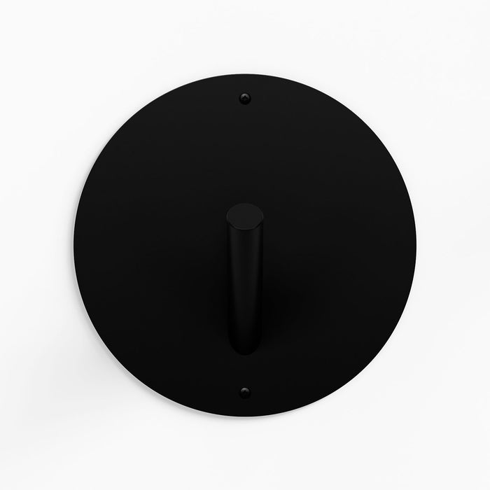 Mega Peggy Round 1 Wall Hook in black matte steel with oversized round design for bold and durable wall organization
