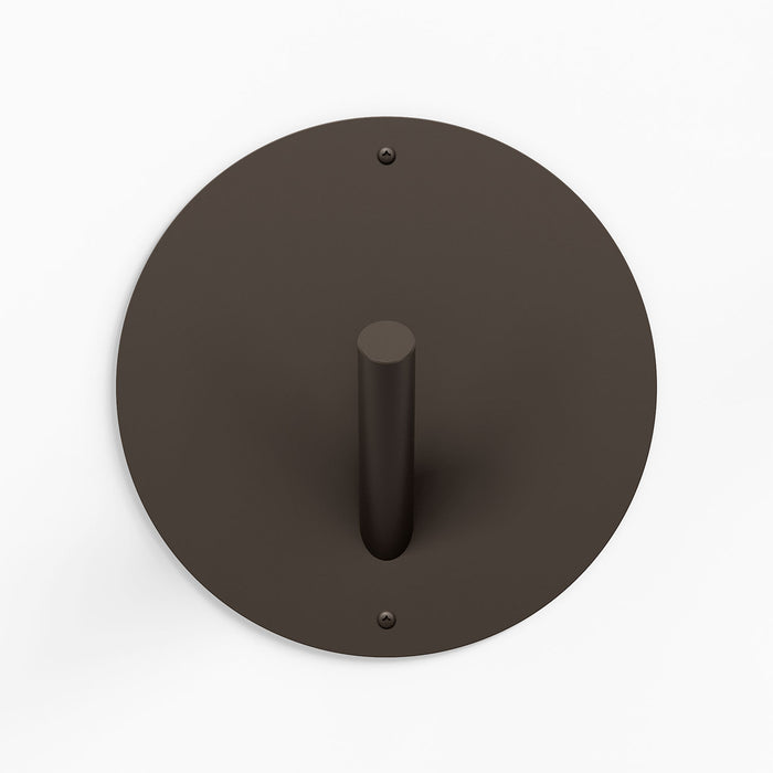 Mega Peggy Round 1 Wall Hook in tungsten steel with large circular backplate for sturdy, minimalist wall organization and display