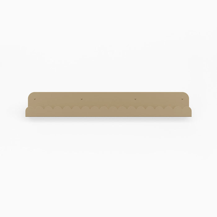 Mini Bubble Picture Ledge in muted beige steel with compact design for stylish wall display and organized small items