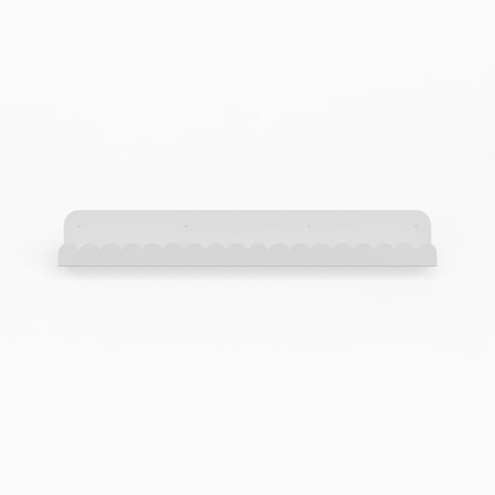 Mini Bubble Picture Ledge in matte white steel with compact pattern for minimalist wall display and organizing small items