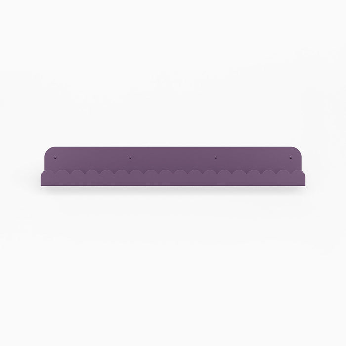 Mini Bubble Picture Ledge in deep purple steel with compact bubble pattern for stylish wall display and organization